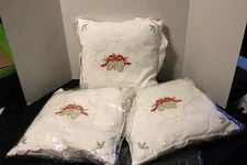 Lot of 3 PINE CONES Embroidered 14" Christmas Holiday Season Throw Bed Pillows