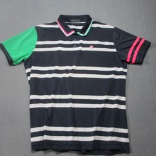 G FORE Polo Shirt Mens XL Blue White Striped ...