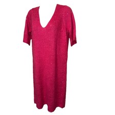 Vero Moda sweater dress with sequins FUCHSIA SILVER SZ XS NEW