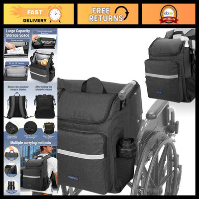 Durable Wheelchair Backpack Storage Bag - Hang on Back, Essential Accessories