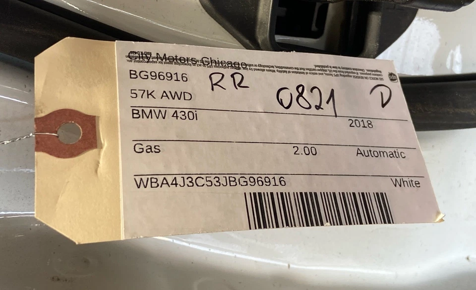 2015-2020 BMW 430i 440i F36 Gran Coupe Rear Right Door White OEM *NOTE* - Image 2 of 4