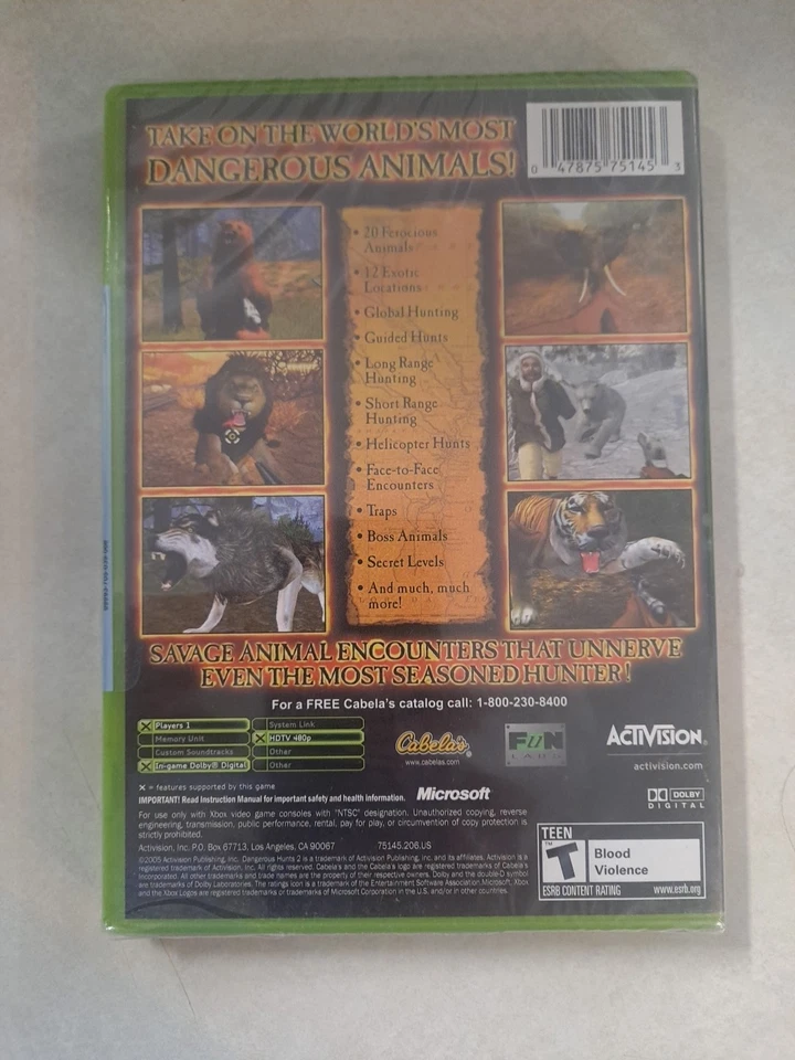 Cabela's Dangerous Hunts 2 (Microsoft Xbox, 2005) Brand New Factory Sealed  - Image 2 of 4