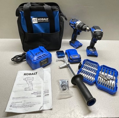 Kobalt 24V MAX Brushless 2 Tool Combo Kit w/Extras