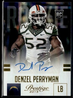 2015 Panini Prestige Rookie Signatures Gold Denzel Perryman RC /50 San Diego