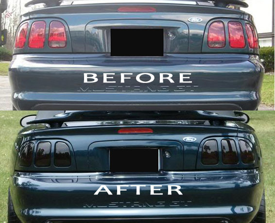 Mustang Tail Light Tint Smoked Tail Light Vinyl Overlays For 1999-2004 Ford Mustang - Precut Blackout Tint Covers Tail Lights For Ford Edge - Foto 3