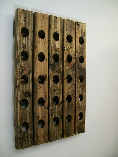 Portabottiglie vino in legno invecchiato Winerack artigianale - Foto 3 di 4