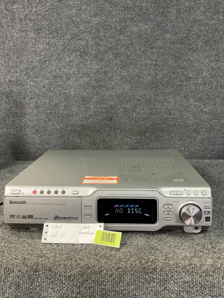 Panasonic SA-HT670 🎶 5-Disc DVD Home Theater System - Black - Tested - Image 2 of 4