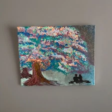 Love Birds Acrylic Hand Painting - 16 x 20”