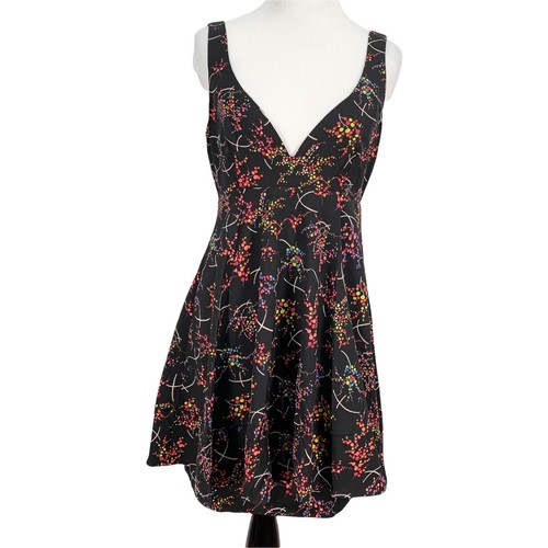 Charles Henry NWT Babydoll Empire Dress Black S Low Neckline Dark Cottage Fairy