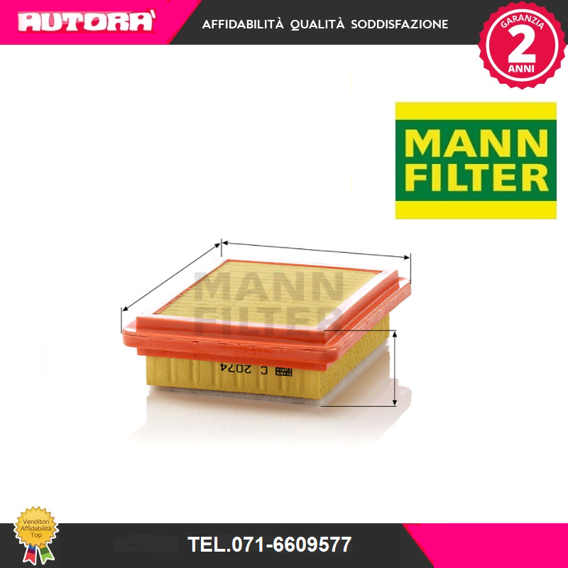C2074 Filtro aria (MARCA MANN FILTER).