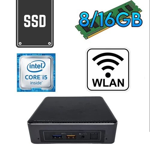 Intel NUC 7i5BNK i5 7260U 8/16/32GB RAM 256GB NVME SSD Wifi Mini PC USFF WLAN