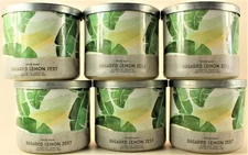 QTY 6 Bath & Body Works White Barn SUGARED LEMON ZEST 3 Wick 14.5 Scented Candle
