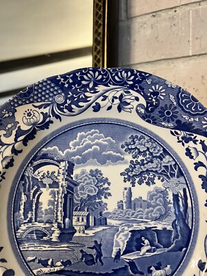 アンティーク1805-1830年　Spode　シノワズリ プレート【s0218】 アンティーク ウースター シノワズリ 染付 ティーボール