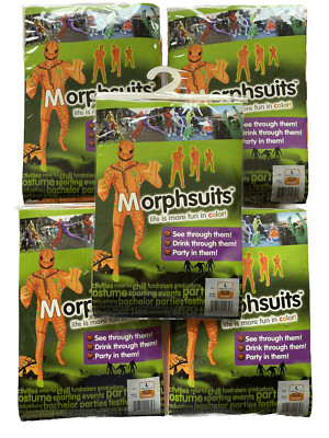 Morphsuits Pumpkin Halloween Costume Roll Play Lot Of 5 Unisex Size Large