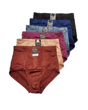 Women Satin High Waist Pocket Tummy Control Full Coverage Girdle Brief Panties