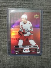 2021-22 UD Tim Horton's Hockey Red Die-Cut SEBASTIAN AHO DC-40 Hurricanes