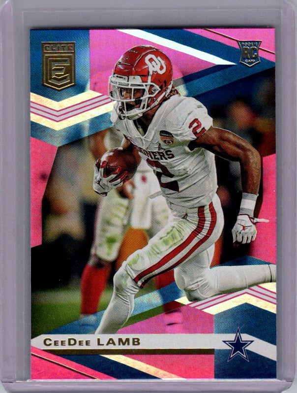 2020 Panini Donruss Elite CeeDee Lamb Rookie PINK HOLO FOIL Dallas Cowboys #111