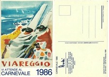 GG454-VIAREGGIO, CARNEVALE 1986, ILL. DI UBERTO BONETTI, GRANDI CORSI MASCHERATI
