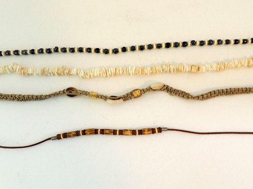 Lot of 4 Necklaces Puka Shells Beads 