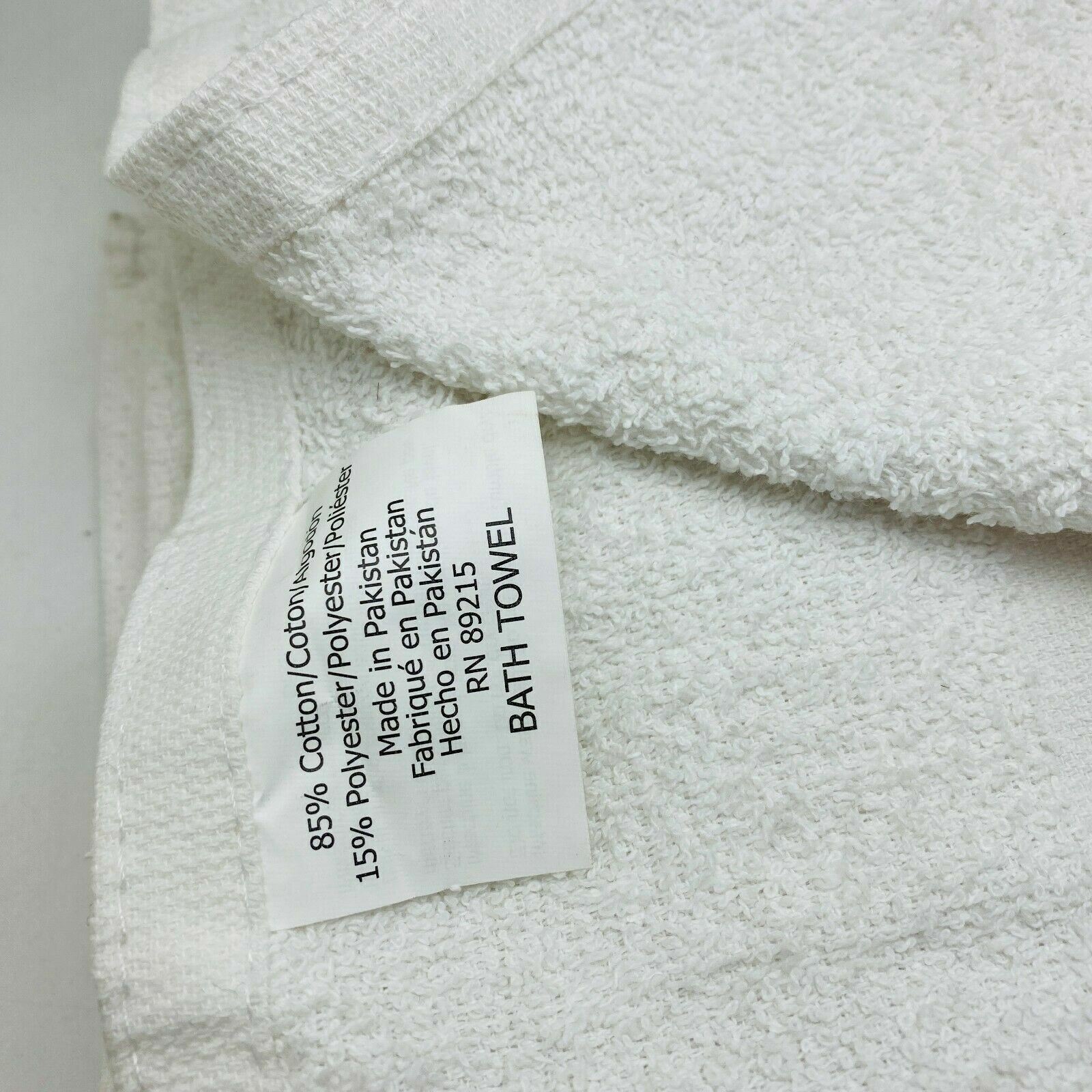 White COTTON bath towel  #RN89215 - 48"X23"  - NEW ***check description