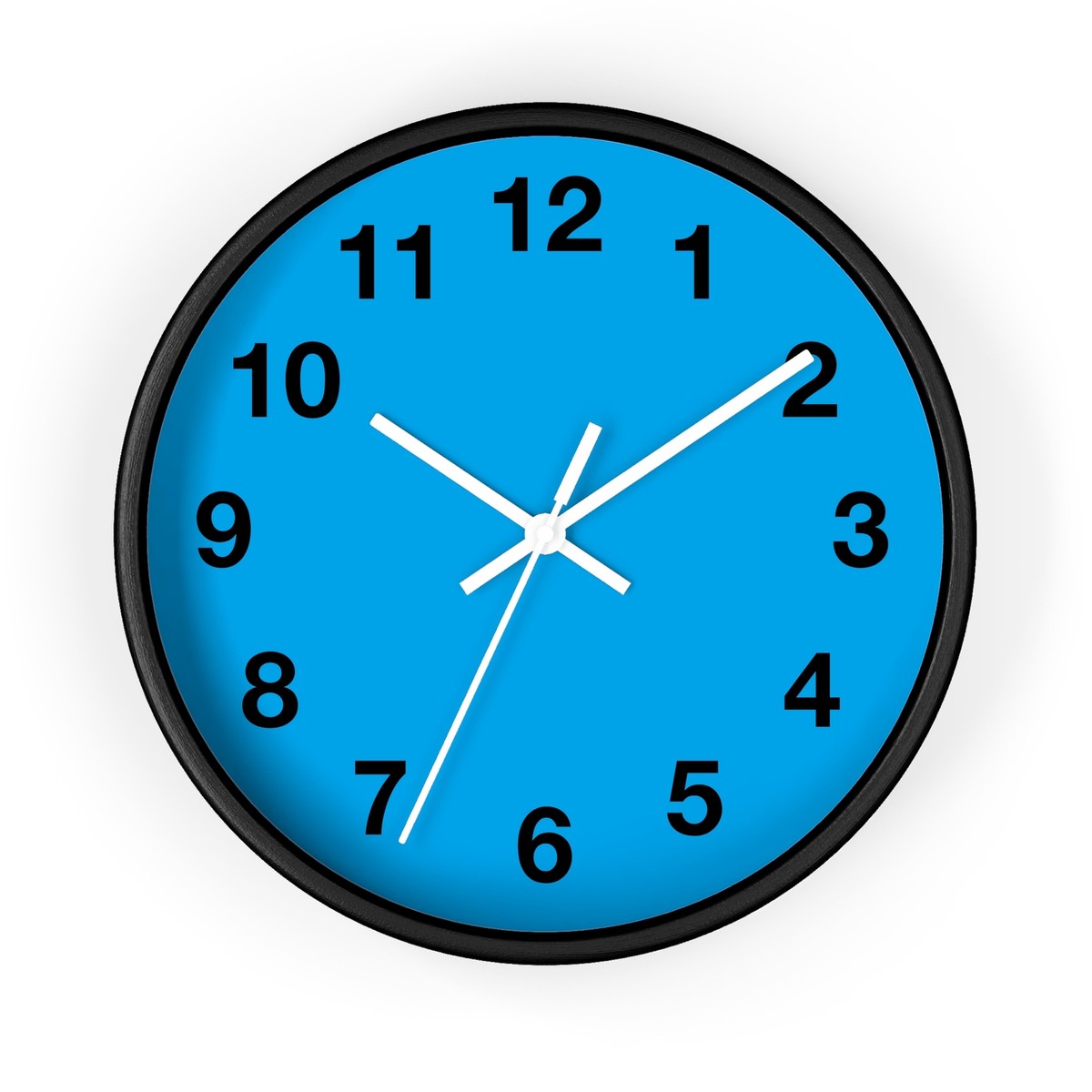 Wall Clock - Blue background with Black Numbers | eBay