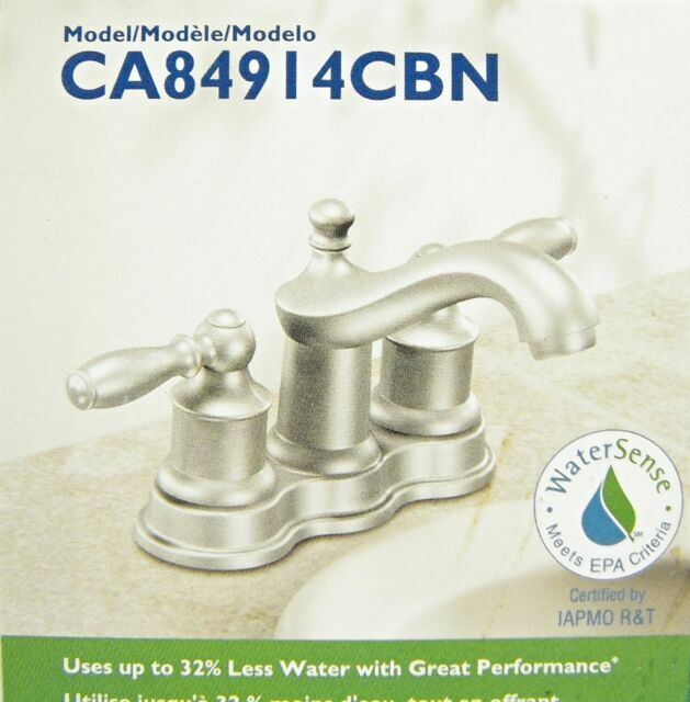 Moen Bathroom Faucet Lindley Brushed Nickel 2 Handles 4 Center