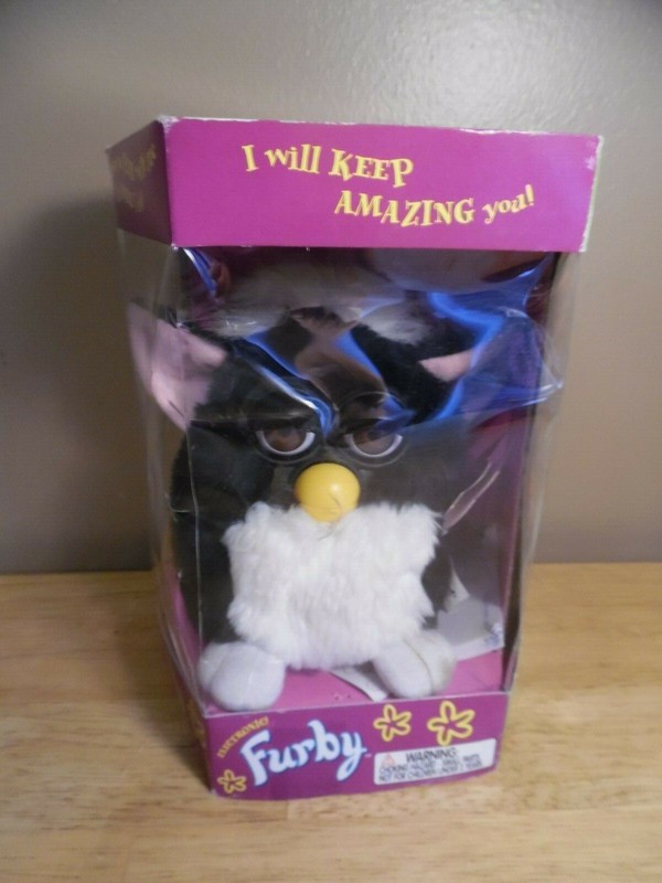 Original 1998 Furby Black and White with Box For Parts or Not Working 70-800