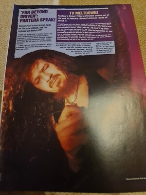 Vintage DIAMOND DARRELL DIMEBAG PANTERA A4 POSTER RAW MAGAZINE CLIPPING 