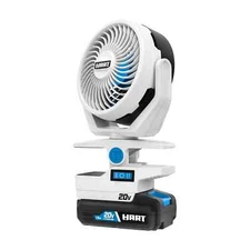 HART HPCF50B -20-Volt 4-Inch Clamp Fan Kit (1) 20-Volt Lithium-Ion Battery