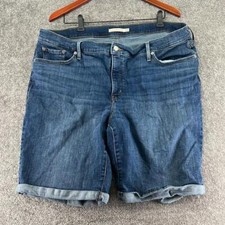 Levis Blue Jean Shorts Classic Bermuda Womens 22W High Rise
