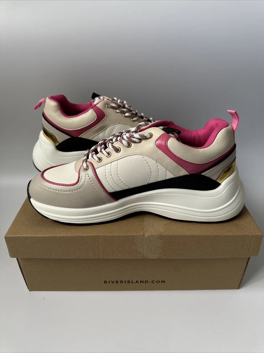 Womens River Island Colour Block Chunky Trainers 8 eBay