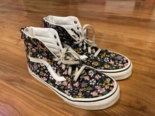 Vans Sk8 Black Floral Print High Top Sneakers 2.5