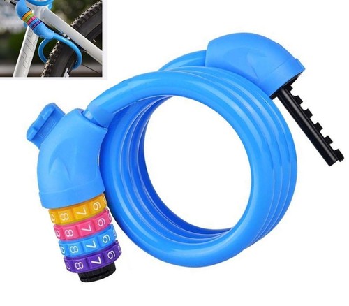 Antivol Vélo Spiralé Fouraces 120 Cm - Câble Acier 12 Mm, Cadenas à Combinaison 5 Chiffres Réglable, Support Inclus - Pour Vélo, Trottinette électrique, Scooter - Noir