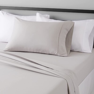  Microfiber Bed Sheet Set w/ 14''; Amazon Basics Lightweight Super Soft Easy Care