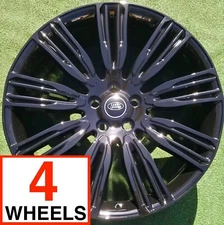 4 New Black Range Rover Wheels 22 inch OEM Factory Spec Land 9012 Set LR099147