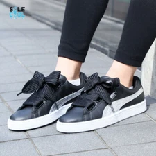 Puma Women's Basket Heart Glitter Black Running Shoes Sneakers 364078-03