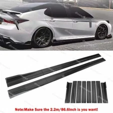 For Toyota Camry Carbon Fiber Car Side Skirt Extension Lip Rocker  Lip Splitter