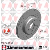 Zimmermann 2X Bremsscheibe Hinten Ø345 Mm InnenbelüFtet Gelocht FüR BMW 5Er