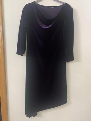 VTG Y2K Womens Dress Sz 8 Purple Velvet stretch Midi Whimsigoth fairy  grunge | eBay