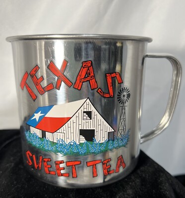 TEXAS Sweet Tea 32oz Stainless Steel Mug - Berk Brands USA Farmhouse Camp Decor
