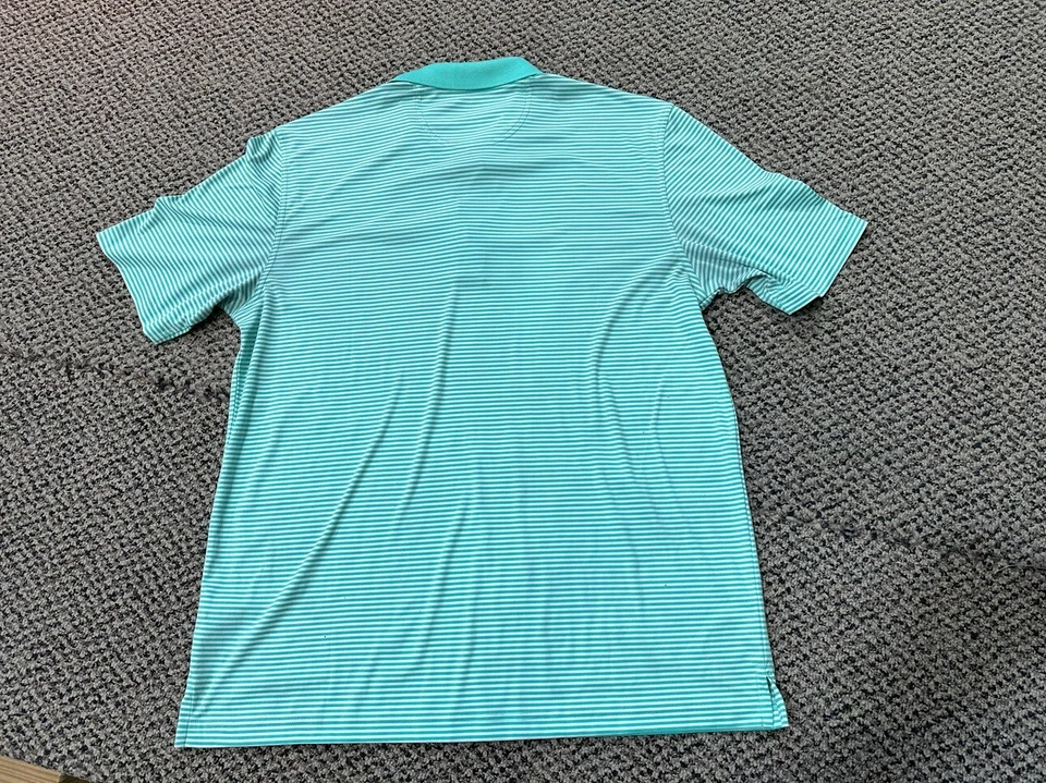 Camisa de golf Greg Norman grande para hombre hecha en Vietnam rayas verdes/blancas Foto 2 de 4
