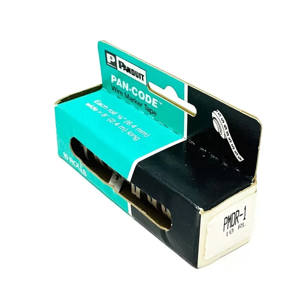 10 rollos de cinta marcadora de alambre Panduit PMDR-1 Pan-Code, blanca, poliéster hecha en EE. UU. Foto 2 de 4