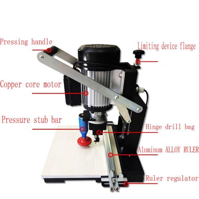 750W Woodworking Pneumatic Hinge Drilling Hole Machine Wood Hinge Drill Borer