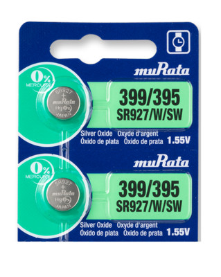 Murata 399/395 SR927 1.55V Watch Battery (2 Pcs) Replaces Sony 399/395 EXP 10/25