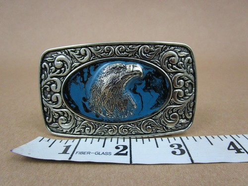 "Nueva Hermosa Hebilla de Cinturón para Mujer Audaz Águila/Azul Turquesa 3,5" - Imagen 4 de 4