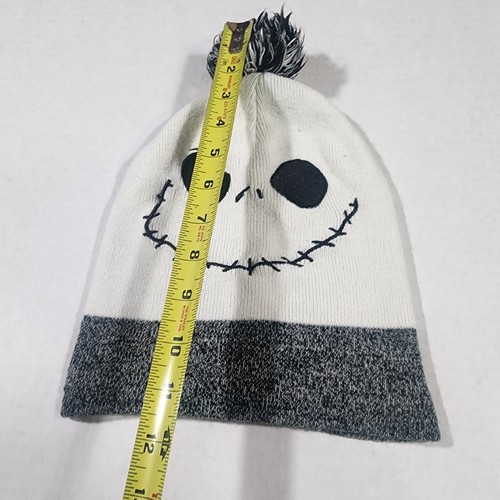Pesadilla antes de Navidad Jack Skellington adulto talla única gorro sombrero gris blanco - Imagen 7 de 8