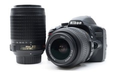 Nikon D3200 DSLR Camera Black with 18-55mm 55-200mm Double Zoom Lens Kit