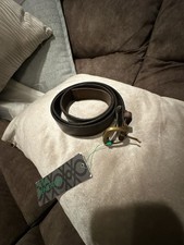 United Colors of Benetton Dark Brown Genuine Leather Belt with Brass Buckle