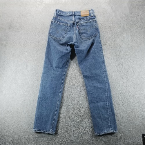 Jeans Levis 501 donna 24 blu bottoni dritti mosca lavaggio medio vita alta denim - Foto 3 di 12