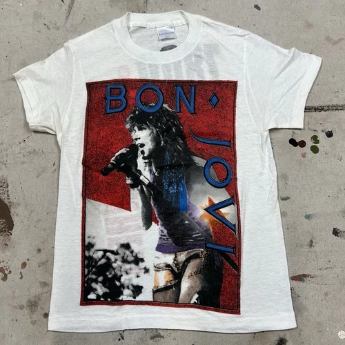 80s Bon Jovi 7800 Fahrenheit STAFF Concert T Shirt M 1980s vintage concert t-shirt, vintage, size S, single stitch, B+ condition